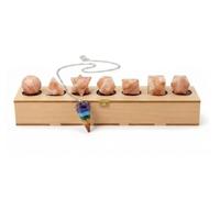 KULIA® Coffret de 7 Pierres Roulées en Cristal dans une Boîte en Bois Solides de Platon et Symboles Reiki Géométrie Sacrée Pendule Chakra Feng Shui Pierre de Soleil