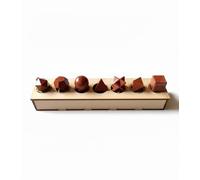 KULIA Coffret de 7 Solides Platoniques Géométrie Sacrée Coffret en Bois Décoratif Jaspe Rouge Pierre de Méditation Équilibrage des Chakras Porte-Bonheur Pierre de Platon Cadeaux Spirituels