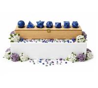 KULIA Coffret Solides de Platon 7 pièces Géométrie Sacrée Boîte en Bois Sculptée à la Main Pierres Roulées Décoration Feng Shui Sodalite Cristal Porte-bonheur Pierres de Chakra Cadeau pour elle