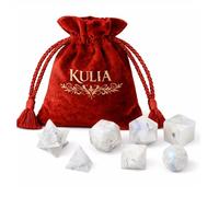 KULIA Coffret Solides Platoniques (7 pièces) Ensemble de cristaux de géométrie sacrée pour les chakrasPierres précieuses de lune arc-en-ciel sculptées à la mainSymbole ReikiPierre roulée