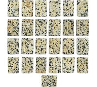 KULIA Ensemble de 25 runes en cristal pierre roulée dalmate symboles gravés pour l'harmonisation des chakras et le Feng Shui. Runes artisanales symboles Reiki porte-bonheur idéales pour les débutants