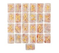 KULIA Ensemble de 25 runes en cristal pour débutants. Pierre de soleil. Kit de sorcellerie pour l'équilibrage des chakras. Runes artisanales. Symbole Reiki. Porte-bonheur. Pierre précieuse naturelle.