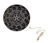 KULIA® Ensemble de pendule en bois avec planche de radiesthésie en cristal or rose pour sorcellerie, décoration d'autel religieuse, pendule fabriquée à la main pour débutants, cadeau pour femme