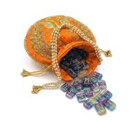 KULIA® - Jeu de 25 pierres runiques en fluorine (alphabet Futhark ancien) - Pierres sculptées à la main avec symboles Reiki - Idéal pour débutants et équilibrage des chakras - Livré avec pochette