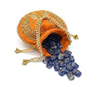 KULIA® Jeu de pierres runiques avec pochette brodée 25 pièces Elder Futhark et symboles Reiki Runes en Sodalite pour débutants Équilibrage des chakras Pierres runiques en cristal artisanales
