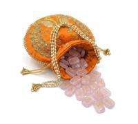 KULIA® Jeu de pierres runiques avec pochette brodée 25 pièces Elder Futhark et symboles Reiki Runes en Quartz Rose pour débutants Équilibrage des chakras Pierres runiques en cristal artisanales