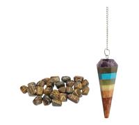 KULIA Lot de 25 runes alphabet pour débutants porte-bonheur rune du tigre symbole Reiki pierre de guérison équilibrage des chakras kit de sorcellerie pendule en cristal artisanal.