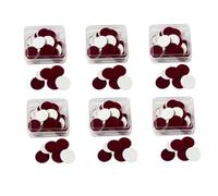 KULIA Lot de 6 boîtes de bindi rondes en velours pour femme - Grande taille - Marron - Tatouage Tikka - Avec boîte de rangement - Pour un usage quotidien, un festival