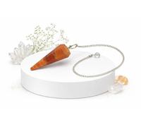 KULIA Pendule en jaspe rouge cristal naturel pierres précieuses cristaux Reiki pour les chakras pendule en quartz Feng Shui pendentif pointu cristaux facettés cadeau en quartz naturel pour femme