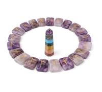 KULIA® Pierres runiques en améthyste (set de 25 pièces) avec des chakras