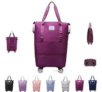 Kulken Pepepo Beentetravel Bag with Wheels,Large Capacity Travel Bag -Universal Wheel Removable,2025 New Large Capacity Travel (Dark Purple)