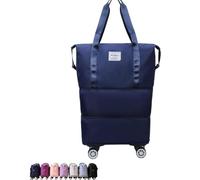 Kulken Travel Bag with Wheels, 2025 New Large Capacity Travel Bag - Tote with Storage Space (Dark Blue)