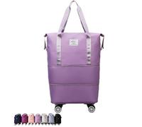 Kulken Travel Bag with Wheels, 2025 New Large Capacity Travel Bag - Tote with Storage Space (Purple)