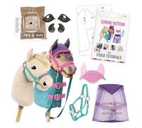 kullaloo Patron de couture Hobby Horse - Créez un cheval bâton avec bonnet, couverture et licou | Patron papier avec tutoriels vidéo QR, fichiers PES et SVG | Conçu au Canada