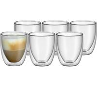 Kult Lot De 6 Verres À Cappuccino À Double Paroi - 250 Ml - Effet Flottant - Verres Thermiques Résistants À La Chaleur - Verre À Café
