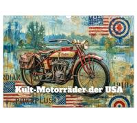 Kult-Motorräder der USA (Wandkalender 2027 DIN A3 quer), CALVENDO Monatskalender: "Eine nostalgische Zeitreise durch die goldene Ära amerikanischer Ingenieurskunst und zeitloser Motorrad-Ästhetik."