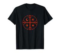 Kultrun Mapuche Shaman Tambour Motif Soleil Lune Étoile Symbologie T-Shirt