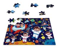 Kulveanju Puzzle Enfant 3 4 5 6 Ans, 100 Pièces Puzzles Jeux, Exploration Spatiale Jeux, Éducation Le Rectangle Puzzles, Cadeau de Puzzle pour Les Garçons et Les Filles de 3-7 Ans, 39x29 cm