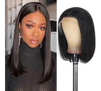 KULYMUWIG - Matériau des cheveux humains avec perruque droite : notre perruque lace front de 33 x 10 cm est 100 % cheveux humains brésiliens non traités