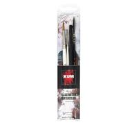 KUM 5147816 - Set de pinceaux d'artiste Illustration Watercolor, 4 pinceaux pour l'aquarelle, Black/White
