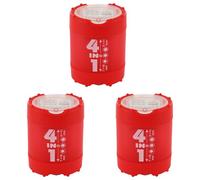 KUM AZ102.83.16-R - Taille-crayon avec réservoir 4-en-1, rouge, multipack de 3, taille-crayon réservoir