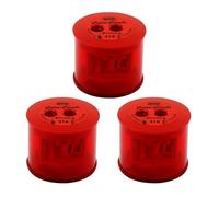 KUM AZ105.04.16-R - Taille-crayons avec réservoir Color Combi 218T, taille-crayons pour crayons ronds et pointus, rouge, multipack de 3