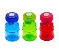 KUM AZ1060829 - Taille-crayon avec récipient Bottles, 3, en bleu, vert, rouge, taille-crayon à boîte pour crayons fins