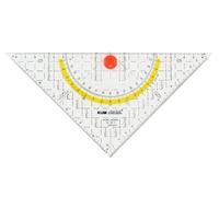 KUM AZ209.12.16-T - Triangle et compas géométriques 16 cm, transparent, multipack de 3, fournitures scolaires, géodésiques