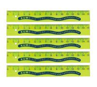 KUM AZ2250116-G - Règle 15 cm flexible, L1 Softie Flex, 5 pièces, vert, en plastique, antidérapant
