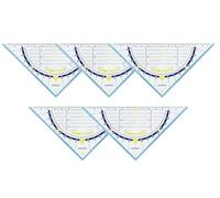KUM AZ228.03.16-B - Équerre Style, 15 cm, bleu-vert, 5 pièces, matériel scolaire, triangle géométrique