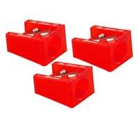 KUM AZ303.60.16-R - Sacapuntas grande, rojo, hasta 12 mm de diámetro, 3 sacapuntas para lápices gruesos