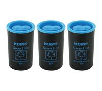KUM AZ349.00.16-B - Taille-crayon avec récipient Green Line 1870, 3 taille-crayons bleus, durable