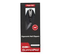 KUM MT0305 - Coupe-ongles ergonomique Clipper Pro pour ongles, lames pivotantes à 180°, en acier inoxydable