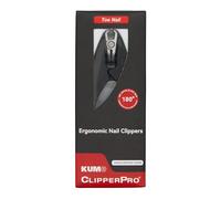 KUM MT0306 - Coupe-ongles ergonomique Clipper Pro pour ongles de pieds, lames pivotantes à 180°, en acier inoxydable
