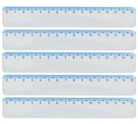 KUM - Règle Style 15 cm, bleue, lot de 5 | Matériel scolaire pour mesurer, dessiner et travailler avec précision en cours