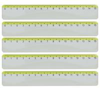 KUM - Règle Style 15 cm, verte, lot de 5 | Matériel scolaire pour mesurer, dessiner et travailler avec précision en classe
