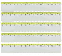 KUM - Règle Style Highlight 15 cm, verte, lot de 5 | Avec bord ondulé pour mesurer, dessiner et réaliser des créations originales