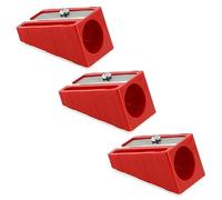 KUM AZ105.01.16-R - Taille-crayons 100-70, 3 pièces, rouge, taille-crayons pour crayons jusqu'à Ø 17 mm