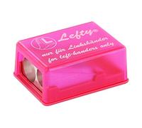 KUM 105.34.19-R - Taille-crayon avec réservoir 2in1 M2 Lefty, rose, taille-crayon pour gauchers, double taille-crayon avec boîte, 1 pièce