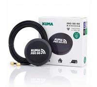 Kuma Pro Antenne 4G pour Routeur et Modem SIM - 5 dBi Gain Élevé Extérieur Étanche Omnidirectionnelle MiMo Antenna Montage sur Toit - 2X Connecteurs SMA Mâles - Signal LTE sans Fil pour Caravane