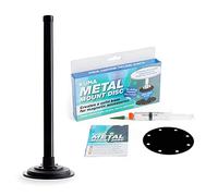 Kuma Support de Poteau Magnétique 450mm - Disque de Montage Métal Antirouille avec Base Ultra-Forte - Support Magnétique pour Antenne TV WiFi Caravane Camping-Car Bateau Camion Bureau - Noir - Kuma