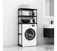 kumamart 3-Tier Adjustable Height Shelving Unit, Heavy Duty Metal Storage Shelves |Multi-Purpose Rack for Laundry Room, Kitchen - Sturdy for Washer Dryer Organization(Black)