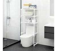 kumamart 3 Tier Over The Toilet Storage Shelf,Metal Shelves - Heavy Duty Stainless Steel, Freestanding Bathroom Rack with Shelving for Toiletries, Kitchen & Home Organization(White)