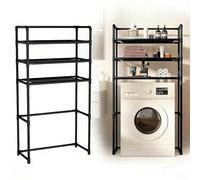 kumamart 3-Tier Over Washer and Dryer Shelves, Durable Laundry Room Shelf with Non-Slip Design, Space-Saving Shelving for, Easy Assembly & Maintenance(Black)