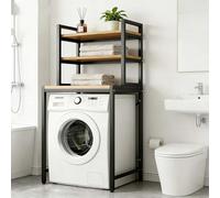 kumamart 3 Tier Over Washer and Dryer Storage Shelf - Heavy-Duty Portable Washer and Dryer Stand, Multifunctional Freestanding Laundry Organizer Rack for Towels, Clothes(Black)