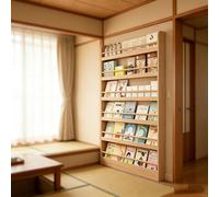 kumamart Bibliothèque étroite en Bois réglable sur Pied et Murale, Support de Rangement for Magazines, journaux périodiques, Maison, Chambre à Coucher, Bureau, Meubles Collection Lecture(39.37in)