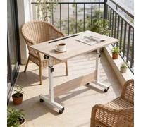 kumamart Bureau d'ordinateur Pliable et Peu encombrant, Mini Table Mobile, se transforme d'un Bureau réglable en Hauteur en Une Table de lit roulante(Natural)