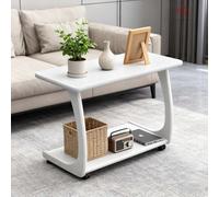 kumamart C Table with Wheels - Solid Wood Rolling Side for Couch Sofa, Multi-Functional TV Tray for Living Room, Easy Assembly(C)