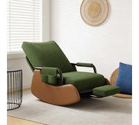 kumamart Chaise à Bascule for Chambre de bébé avec Repose-Pieds, siège Bas avec Poche latérale et Repose-Pieds, for Maman, Salon et Chambre à Coucher(Green-Brown)