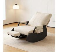 kumamart Chaise à Bascule for Chambre de bébé avec Repose-Pieds, siège Bas avec Poche latérale et Repose-Pieds, for Maman, Salon et Chambre à Coucher(White-Black)